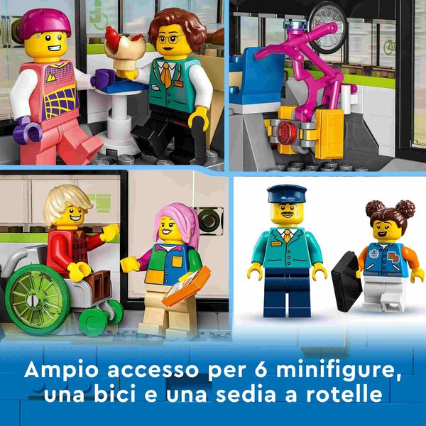 Lego city 60337 treno passeggeri espresso, con locomotiva giocattolo telecomandata con luci e binari, giochi per bambini - LEGO CITY, LEGO