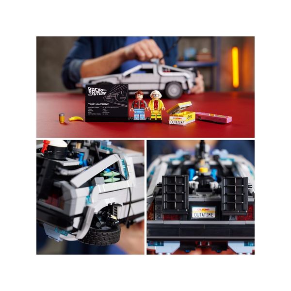 Lego icons 10300 macchina del tempo ritorno al futuro, set modellino delorean da costruire, minifigure di doc e marty mcfly - LEGO, LEGO ICONS