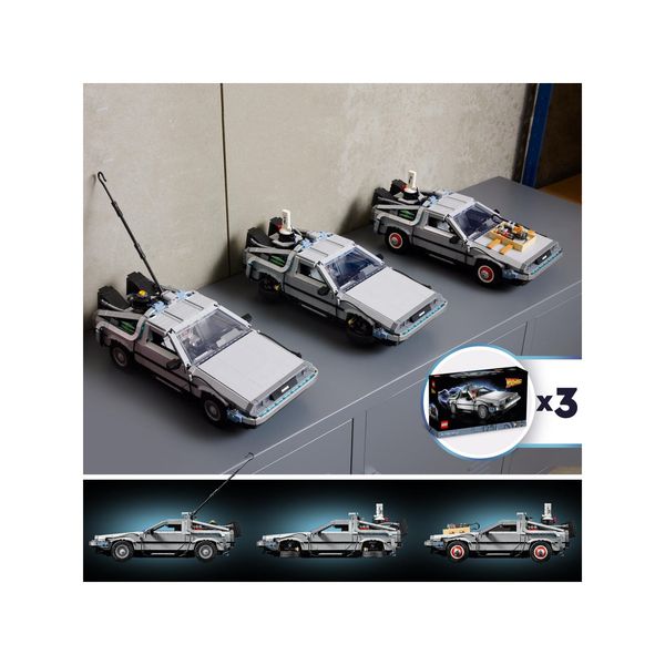 Lego icons 10300 macchina del tempo ritorno al futuro, set modellino delorean da costruire, minifigure di doc e marty mcfly - LEGO, LEGO ICONS