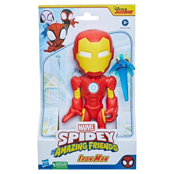 Hasbro marvel spidey e i suoi fantastici amici, mega iron man, action figure giocattolo super hero per età prescolare, per bambini e bambine dai 3 anni in su - SPIDEY, MARVEL