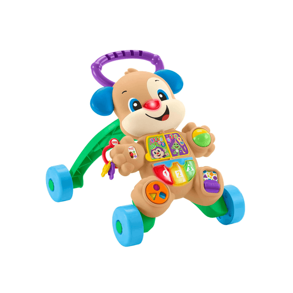 Fisher-price ridi & impara cagnolino primi passi - edizione multilingue, giocattolo musicale per camminare; per neonati e bambini piccoli da 6 a 36 mesi - FISHER-PRICE