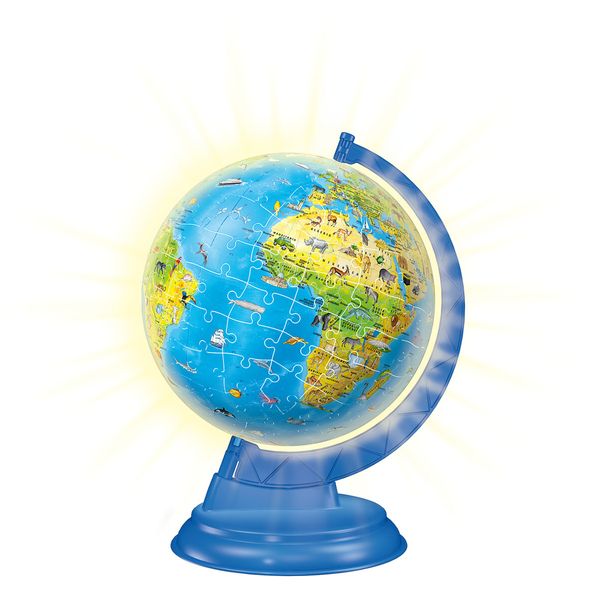 Ravensburger - 3d puzzle globo night edition con luce, impara la geografia in inglese, 180 pezzi, 6+ anni - RAVENSBURGER, RAVENSBURGER 3D PUZZLE