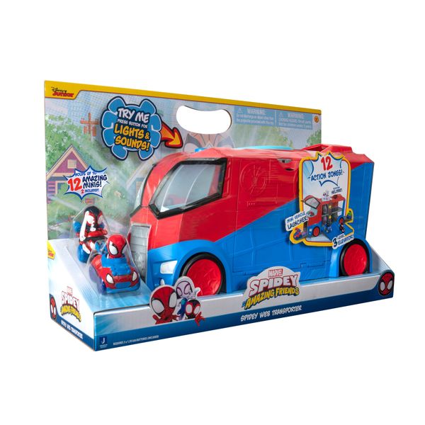 Base mobile di spidey per il trasporto dei veicoli e con diverse funzioni di gioco - SPIDEY, MARVEL