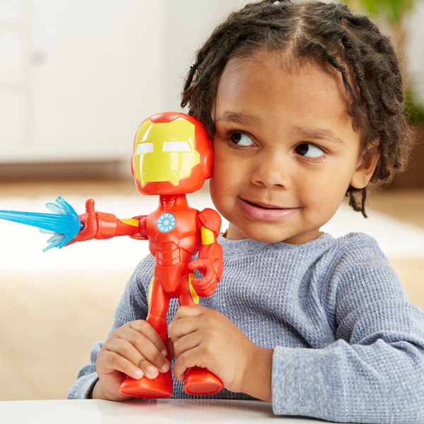 Hasbro marvel spidey e i suoi fantastici amici, mega iron man, action figure giocattolo super hero per età prescolare, per bambini e bambine dai 3 anni in su - SPIDEY, MARVEL