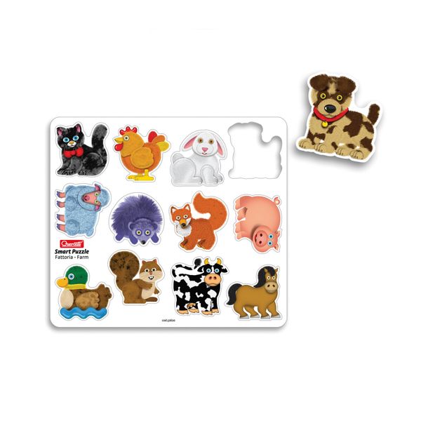 Smart puzzle magnetico fattoria, quercetti, prima infanzia, 18 mesi - 5 anni - 
