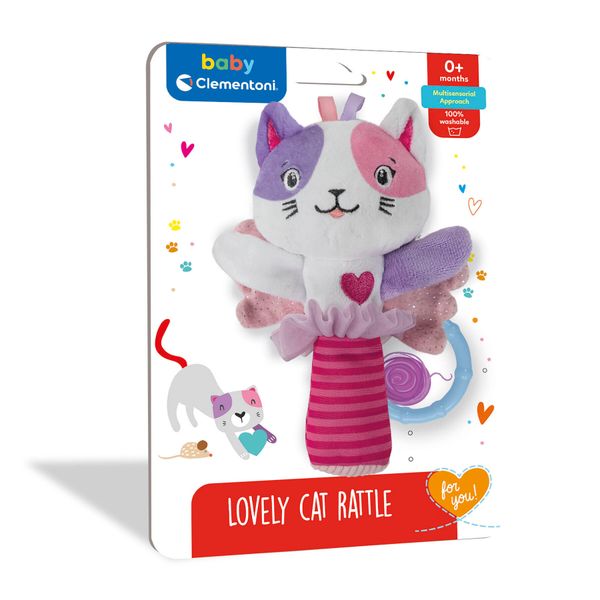 Baby clementoni - lovely cat sonaglino morbido peluche - BABY CLEMENTONI