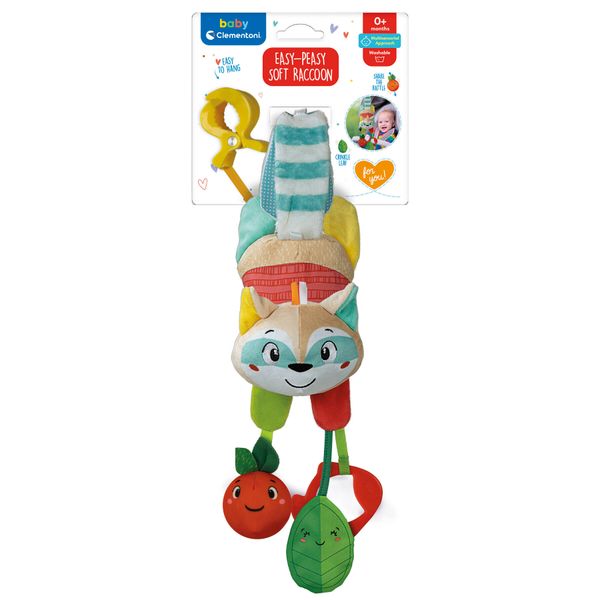 Baby clementoni - easy-peasy soft racoon - procione morbido peluche - BABY CLEMENTONI