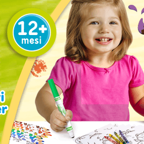 Crayola mini kids - maxi pagine da colorare - album con 18 pagine da colorare con 4 pennarelli super lavabili adatti ai bambini dai 18 mesi - 25-1045 - CRAYOLA