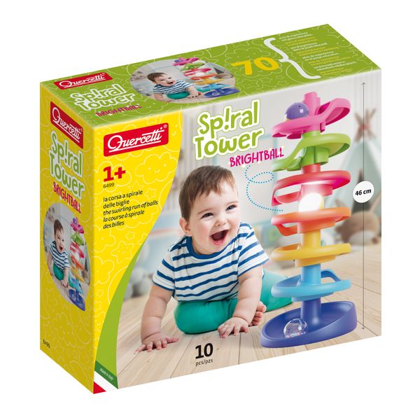 Spiral tower brightball, quercetti, corsa delle biglie, 1+ anni - 