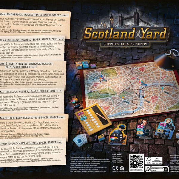 Ravensburger – scotland yard sherlock holmes, gioco da tavolo, da 2 a 6 giocatori, 8+ anni - RAVENSBURGER