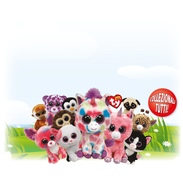 Ty - peluche - beanie boos - giraffa - stilts - giallo e marrone - peluche con zampe e occhioni glitter dorati - il morbido pupazzo con gli occhi grandi scintillanti - 15 cm - 36394 - TY