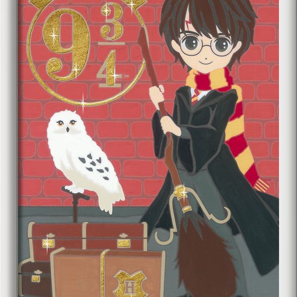 Ravensburger - creart serie d: harry potter, partenza per hogwarts, kit per dipingere con i numeri, contiene una tavola prestampata, pennello, colori e accessori, 7+ anni - CREART, Harry Potter, RAVENSBURGER