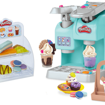 Play-doh, kitchen creations, la caffettiera super colorata, playset con 20 accessori e 8 vasetti di pasta modellabile - PLAY-DOH