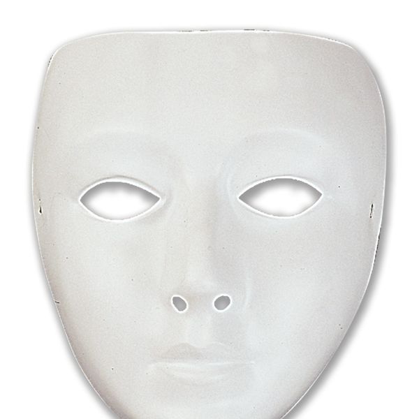 Maschera "domino" bianca da personalizzare colorandola e/o glitterandola - CIAO