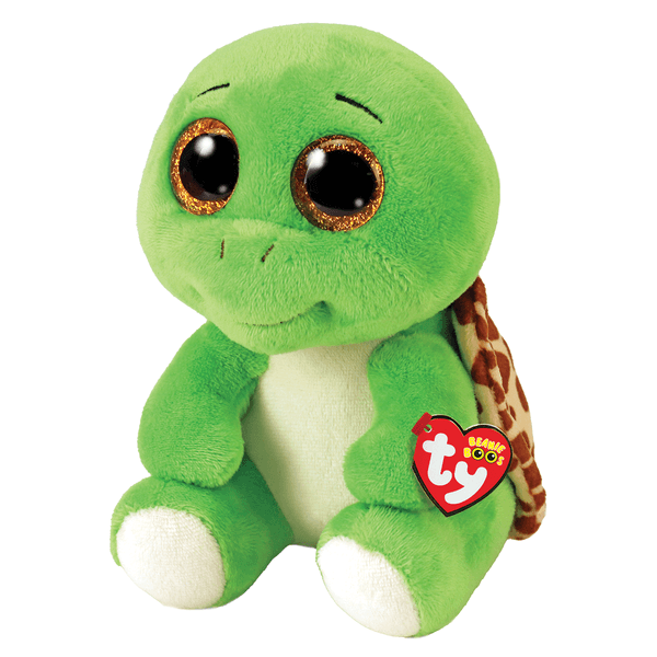 Ty - peluche - beanie boos - tartaruga - turbo - verde - peluche con occhioni glitter dorati - il morbido peluche con gli occhi grandi scintillanti - 15 cm - 36392 - TY