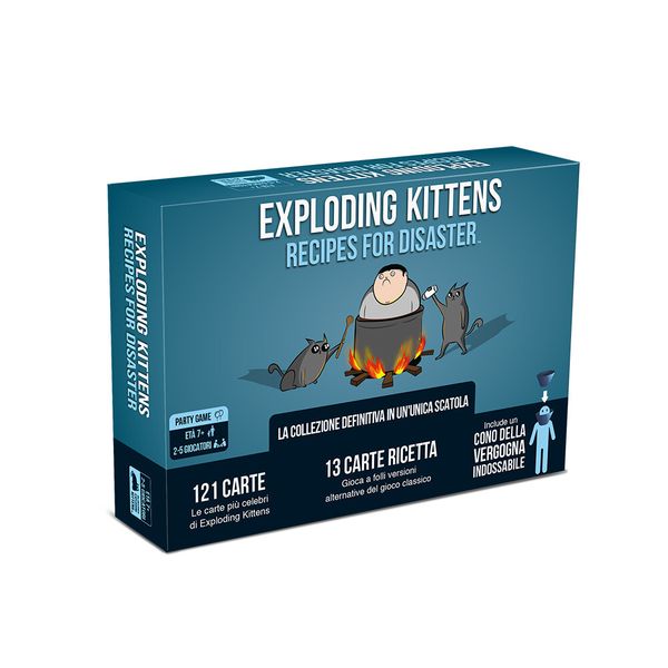 Asmodee - exploding kittens recipes for disaster, gioco di carte - ASMODEE, EXPLODING KITTENS