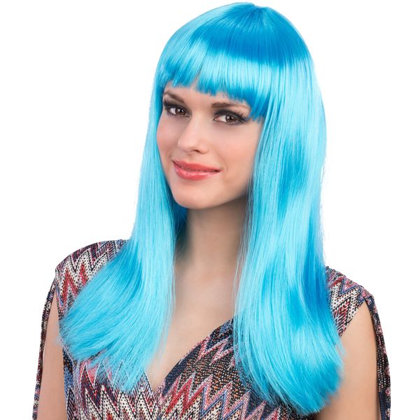 Parrucca lunga liscia con frangia - CARNIVAL TOYS