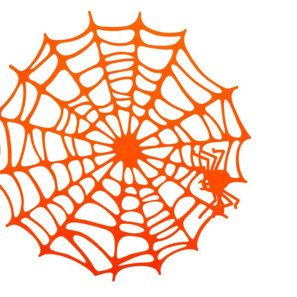Ragnatela in feltro arancione diam.cm.38 circa con cartellino/etichetta. articolo di carnvial toys - CARNIVAL TOYS