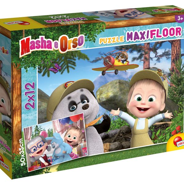 Masha puzzle maxifloor 2 x 12 - giochiamo ancora! - LISCIANI
