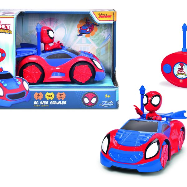 Dickie- radiocomando spidey web crawler, +3 anni, cm 17, scala 1:24, 1 canale - MARVEL, Spiderman