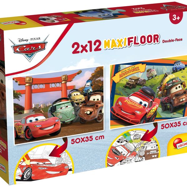 Disney puzzle maxifloor 2 x 12 cars - LISCIANI, Cars, Disney