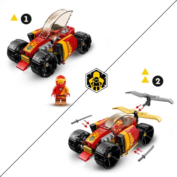 Lego ninjago 71780 auto da corsa ninja di kai - evolution, set 2in1 con macchina giocattolo e fuoristrada, giochi per bambini - LEGO NINJAGO, LEGO
