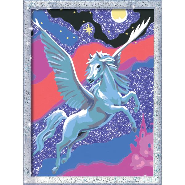 Ravensburger - creart serie d: pegaso scintillante, kit per dipingere con i numeri, contiene una tavola prestampata, pennello, colori e accessori, gioco creativo per bambini 7+ anni - CREART, RAVENSBURGER