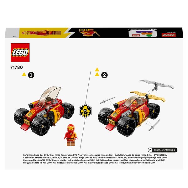 Lego ninjago 71780 auto da corsa ninja di kai - evolution, set 2in1 con macchina giocattolo e fuoristrada, giochi per bambini - LEGO NINJAGO, LEGO