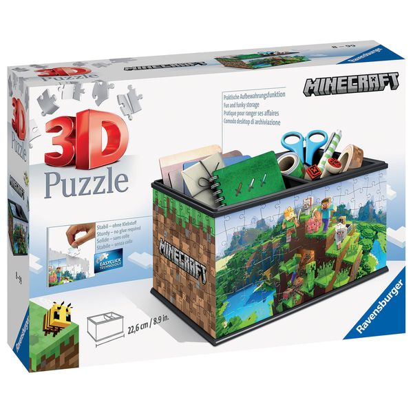 Ravensburger - 3d puzzle storage box minecraft, 216 pezzi, 8+ anni - MINECRAFT, RAVENSBURGER 3D PUZZLE