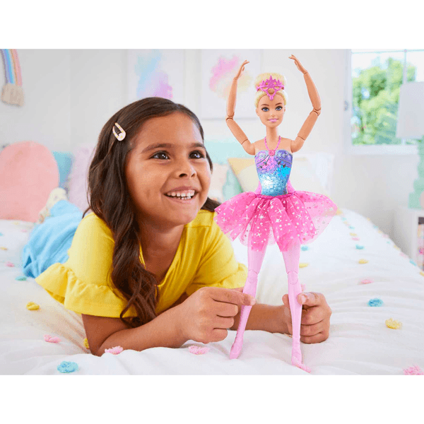 Barbie – barbie dreamtopia luci scintillanti, ballerina magico tutu, bambola dai capelli biondi, con luci, coroncina e tutù rosa, giocattolo per bambini, 3+ anni, hlc25 - Barbie
