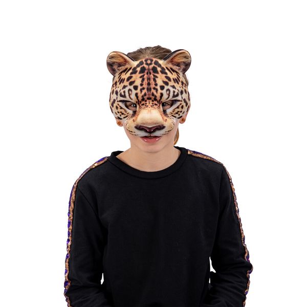 Maschera leopardo in tessuto su cartoncino di carnival toys - 
