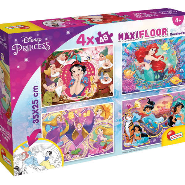 Disney puzzle maxifloor 4 x 48 princess - DISNEY PRINCESS, LISCIANI, Disney