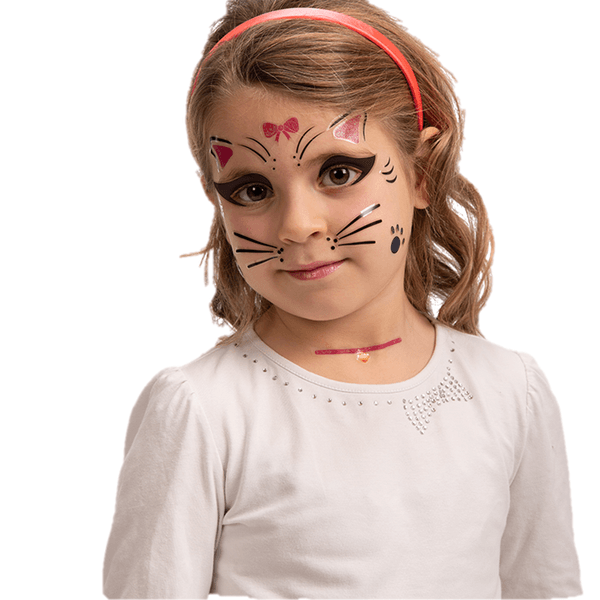 Cartella decorazioni adesive viso in busta su cartoncino - 