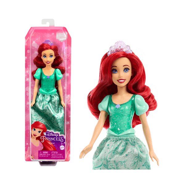 Disney princess - ariel bambola snodata, con capi e accessori scintillanti ispirati al film disney, giocattolo per bambini, 3+ anni, hlw10 - DISNEY PRINCESS, Disney