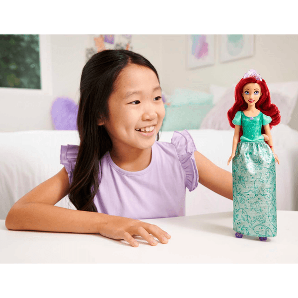 Disney princess - ariel bambola snodata, con capi e accessori scintillanti ispirati al film disney, giocattolo per bambini, 3+ anni, hlw10 - DISNEY PRINCESS, Disney
