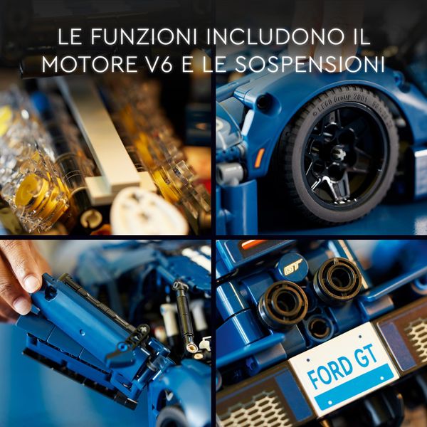 Lego technic 42154 ford gt 2022, kit modellino di auto da costruire per adulti, supercar in scala 1:12, set da collezione - LEGO TECHNIC, LEGO
