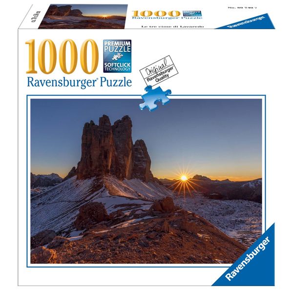 Ravensburger - puzzle le tre cime di lavaredo, collezione meraviglie italiane, 1000 pezzi, puzzle adulti - RAVENSBURGER