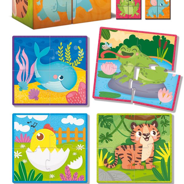 Montessori baby legno cubes and puzzle 2 in 1 - LISCIANI