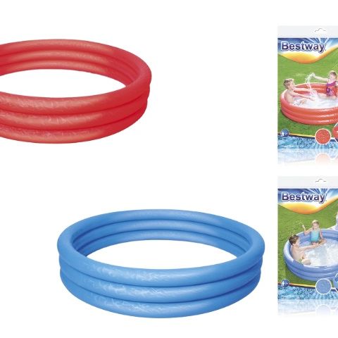 Piscina tinta unita a 3 anelli cm. 152x30, 2 colori assortiti, effetto ghiaccio - Bestway