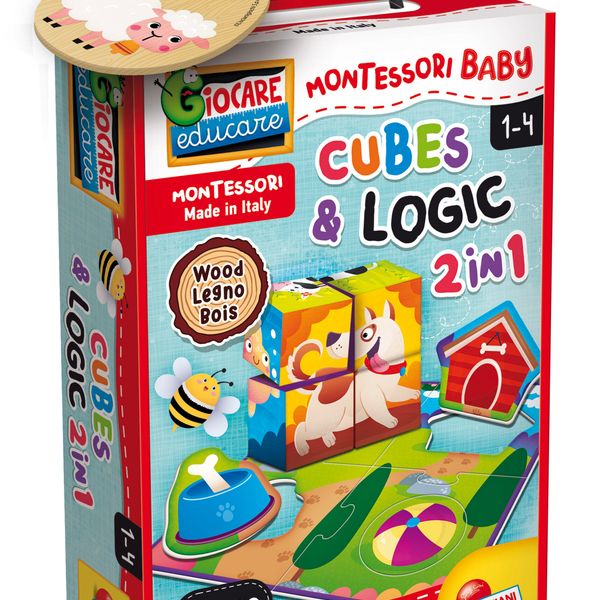 Montessoribaby  legno cubes and logic 2 in 1 - LISCIANI