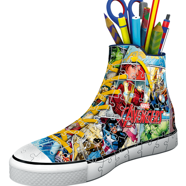 Ravensburger - 3d puzzle portapenne sneaker avengers, 108 pezzi, 8+ anni - RAVENSBURGER, Avengers, MARVEL