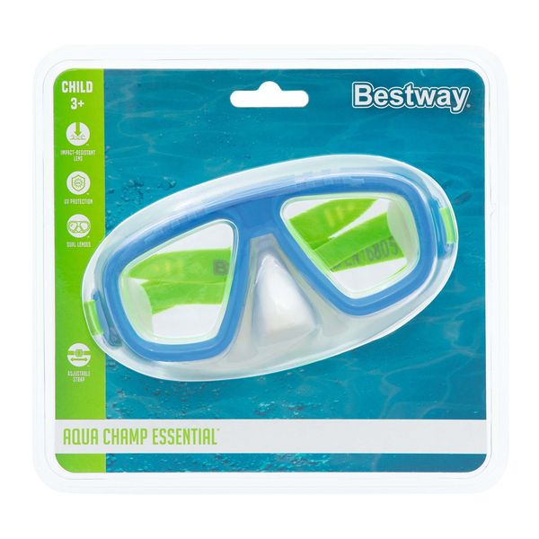 Maschera caymen, 3-6 anni, 3 colori assortiti, lenti in policarbonato e con protezione uv - Bestway