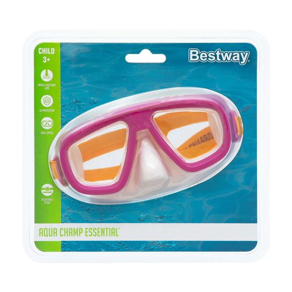 Maschera caymen, 3-6 anni, 3 colori assortiti, lenti in policarbonato e con protezione uv - Bestway