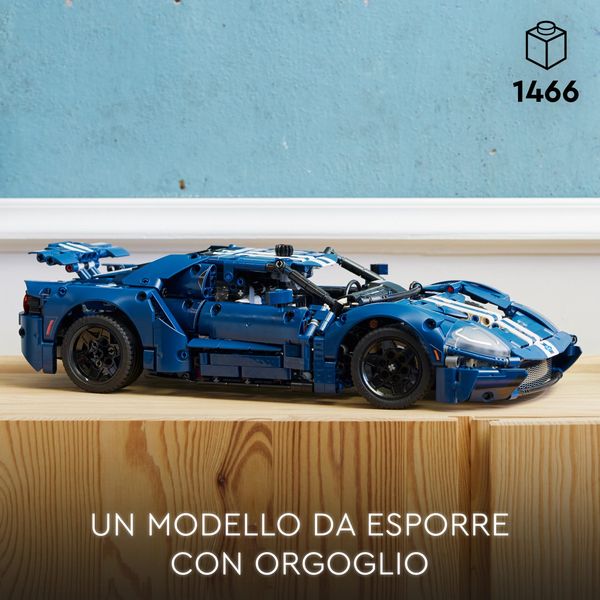 Lego technic 42154 ford gt 2022, kit modellino di auto da costruire per adulti, supercar in scala 1:12, set da collezione - LEGO TECHNIC, LEGO