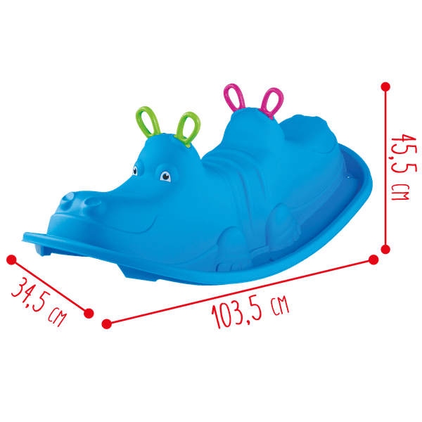 Hippo rocker - a forma di ippopotamo con maniglie colorate - divertiti mentre dondoli! - SUN&SPORT