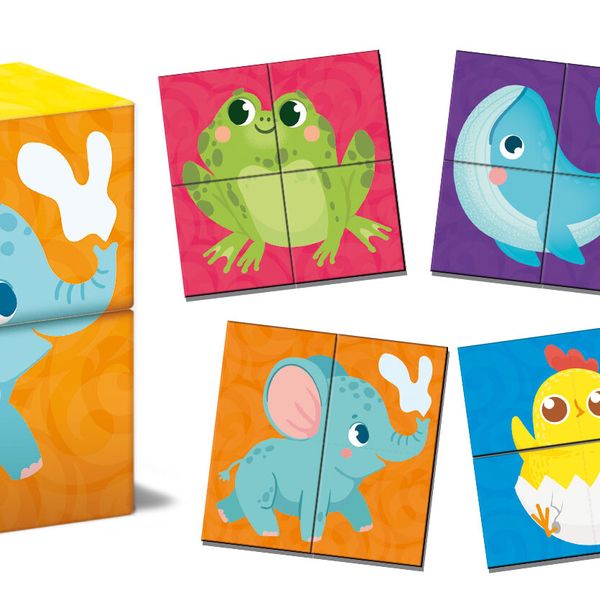 Montessori baby legno cubes and puzzle 2 in 1 - LISCIANI