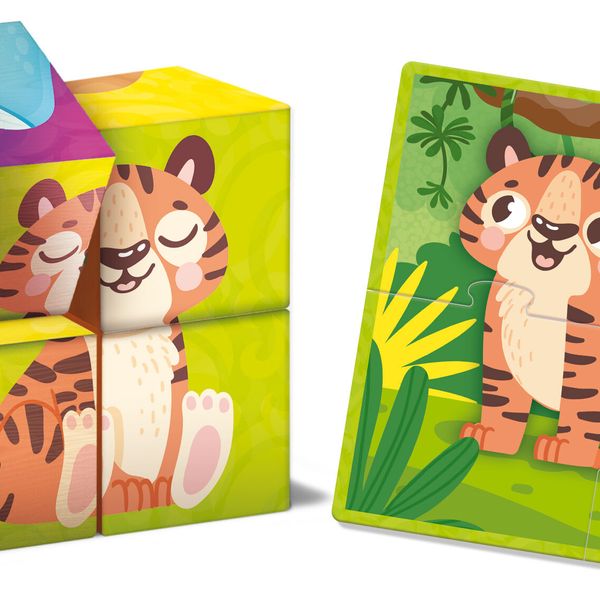 Montessori baby legno cubes and puzzle 2 in 1 - LISCIANI