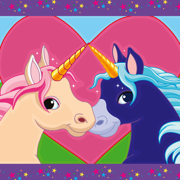Ravensburger - creart serie junior, unicorni, kit dipingere con i numeri, contiene 2 tavole prestampate, pennello, colori, gioco creativo per maschi e femmine dai 5+ anni di età - RAVENSBURGER