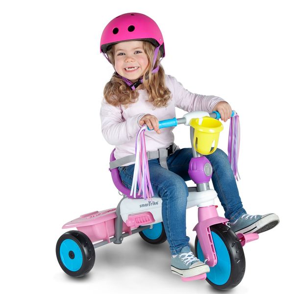 Triciclo 3in1 smartrike breeze, ideale da 15 a 36 mesi, sistema di guida touch steering, ammortizzatori brevettati per il massimo comfort - versione unicorno - SMART TRIKE, SUN&SPORT
