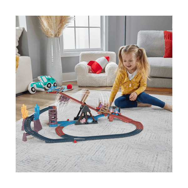 Il trenino thomas - set avventura nelle grotte di cristallo, pista di oltre 2 metri con trenino thomas motorizzato e ponte mobile, giocattolo per bambini, 3+ anni, hmc28 - 